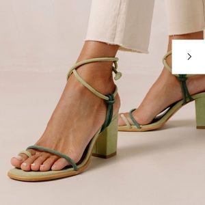 Grace - Green Leather Sandals from Alohas